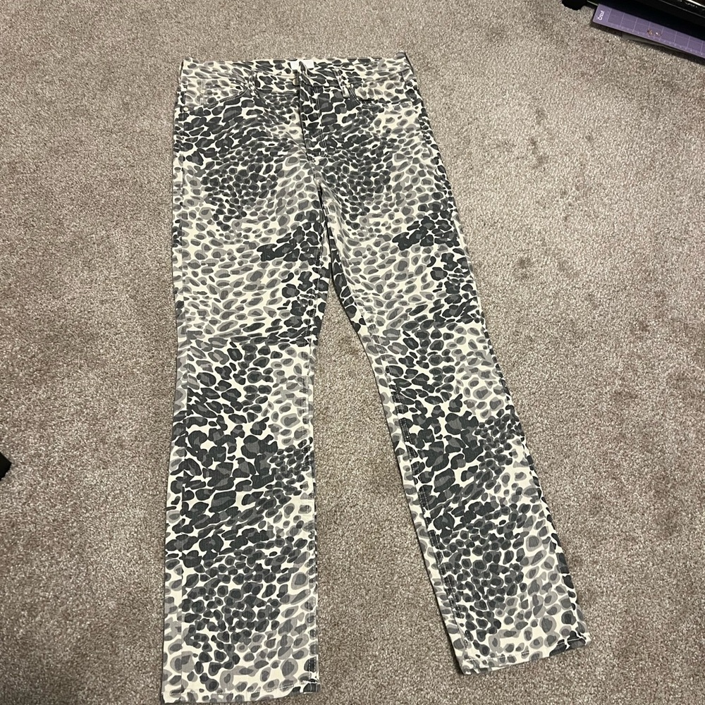 Patterned Gray and White Women's Jeans